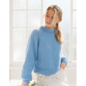 Blueberry Cream Sweater by DROPS Design - Blusenstrickmuster Größe S - - X-Large von Drops - Garnstudio