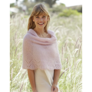 Candyfloss by DROPS Design - Strickmuster mit Kit Poncho mit Fächerran - Small von Drops - Garnstudio