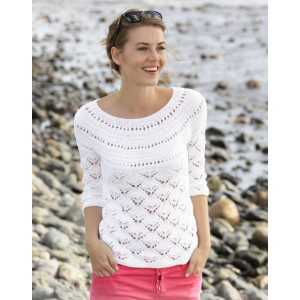 Clara by DROPS Design - Strickmuster mit Kit Pullover mit Spitzenmuste - Large von Drops - Garnstudio