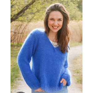 Cornflower Blues by DROPS Design - Blusenstrickmuster Größe S - XXXL - X-Large von Drops - Garnstudio