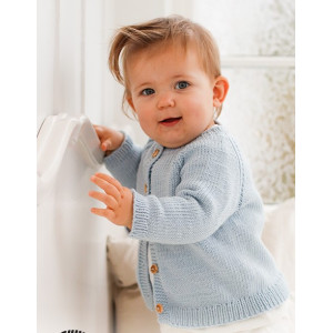 Dream in Blue Cardigan by DROPS Design - Baby Jacke Strickmuster Größe - 0/1 mdr von Drops - Garnstudio