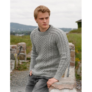 Dreams of Aran by DROPS Design - Strickmuster mit Kit Männer-Pullover - Large von Drops - Garnstudio