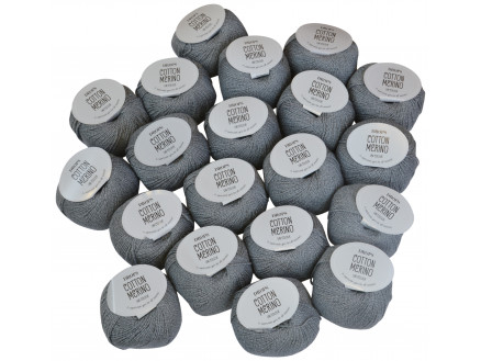 Drops Cotton Merino Garnpaket Unicolor 18 Mittelgrau - 20 Stk Drops Cotton Merino Garnpaket Unicolor 18 Mittelgrau - 20 Stk von Drops - Garnstudio