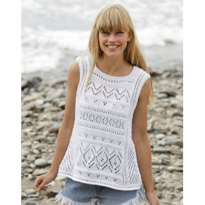 Erica Singlet by DROPS Design - Strickmuster mit Kit T-Shirt mit Spitz - Large von Drops - Garnstudio