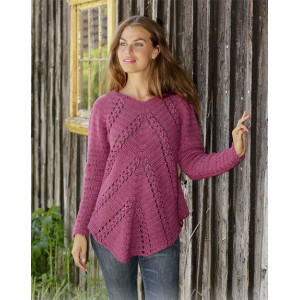 Flora Viola by DROPS Design - Häkelmuster mit Kit Pullover Größen S - - X-Large von Drops - Garnstudio