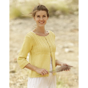 Golden Blossom by DROPS Design - Strickmuster mit Kit Cardigan mit Spi - XXX-Large von Drops - Garnstudio