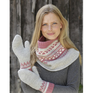 Hint of Heather Set by DROPS Design - Hals und Fäustlinge Strickmuster - Medium/Large von Drops - Garnstudio