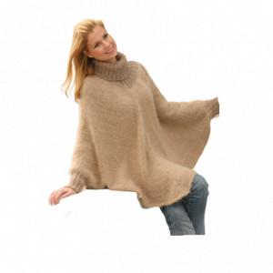 Hometown by DROPS Design - Muster Strickmuster mit Kit Poncho mit hohe - XX-Large/XXX-Large von Drops - Garnstudio