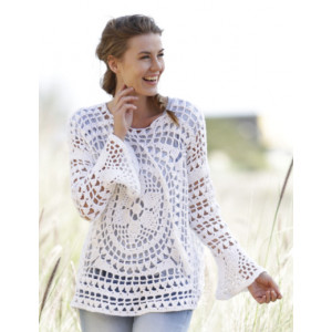 Janis by DROPS Design - Häkelmuster mit Kit Pullover mit Spitzenmuster - Large von Drops - Garnstudio