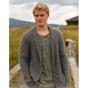 Lewis by DROPS Design - Strickmuster mit Kit Jacke mit breitem Rand un - Large von Drops - Garnstudio