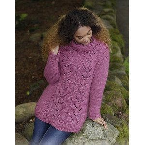 Lotus by DROPS Design - Strickmuster mit Kit Pullover mit Spitzen- und - Medium von Drops - Garnstudio