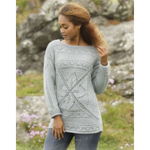 Lucky Charm by DROPS Design - Strickmuster mit Kit Pullover mit Blätte - XXX-Large von Drops - Garnstudio