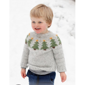 Merry Trees by DROPS Design - Strickmuster mit Kit Pullover Größen 2-1 - 7/8 år von Drops - Garnstudio