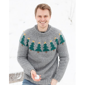 Merry Trees by DROPS Design - Strickmuster mit Kit Pullover Größen S-X - XXX-Large von Drops - Garnstudio