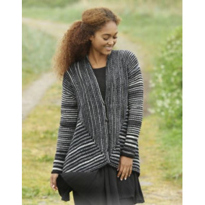 Midnight Roads by DROPS Design - Strickmuster mit Kit Jacke mit Kragen - XX-Large von Drops - Garnstudio