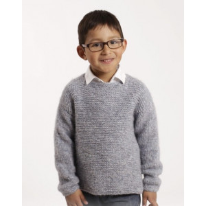 Modest Michael by DROPS Design - Strickmuster mit Kit Pullover Krausri - 5/6 år von Drops - Garnstudio