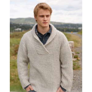 Parker by DROPS Design - Strickmuster mit Kit Sweater mit Kragen Größe - Medium von Drops - Garnstudio