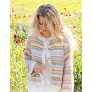 Pastellfarbener Frühlings-Cardigan by DROPS Design - Strickmuster für - X-Large von Drops - Garnstudio