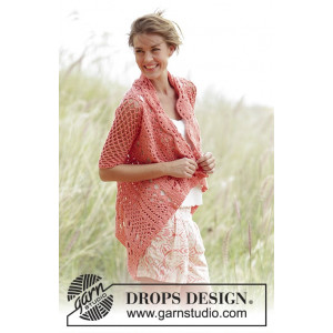 Peach Dream by DROPS Design - Häkelmuster mit Kit Jacke Größen S - XXX - Large / X-Large von Drops - Garnstudio