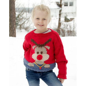 Rot Nose Jumper Kids by DROPS Design - Strickmuster mit Kit Pullover G - 9/10 år von Drops - Garnstudio