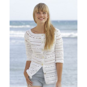 Seashore Bliss Cardigan by DROPS Design - Häckelmuster mit Kit Jacke G - Small von Drops - Garnstudio