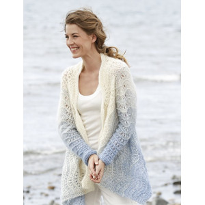 Shades of Sky by DROPS Design - Strickmuster mit Kit Jacke mit Wellenm - Medium/Large von Drops - Garnstudio