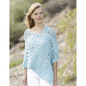 Sky Love by DROPS Design - Häkelmuster mit Kit Poncho mit Spitzenmuste - Large / X-Large von Drops - Garnstudio