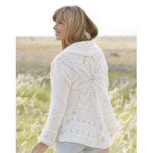 White Flower by DROPS Design - Strickmuster mit Kit Rundjacke Größen S - Small/Medium von Drops - Garnstudio