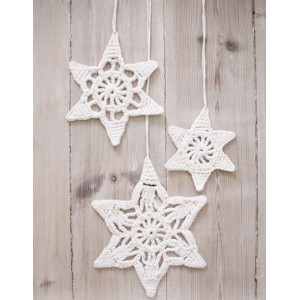 Wishing Stars by DROPS Design - Häkelmuster mit Kit Weihnachtssterne 3 - 10, 13 og 16 cm von Drops - Garnstudio