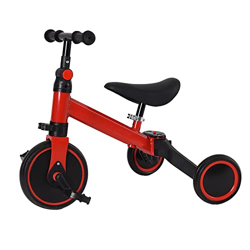 Drumm 3-in-1 Dreirad für Kinderfahrrad, Laufrad, Dreirad, Baby, skalierbar 1 – 4 Jahre, verstellbarer Lenker, verstellbarer Sattel, Lauflerner, Geschenk (CC-RR-22) von Drumm