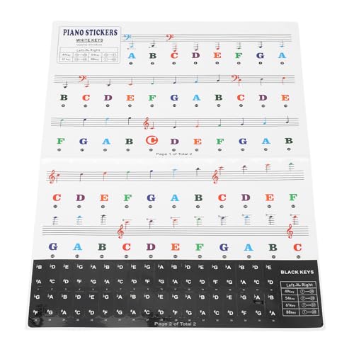 Abnehmbare Klavier -Tastaturaufkleber Abnehmbares Klaviertastatur -Kennzeichen, ideal für Klavieranfänger Lernklavier oder Tastatur Lernen von Dsacxixai