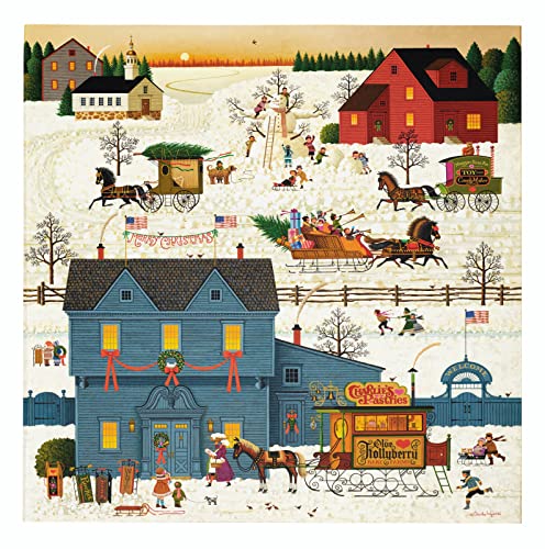 1000 Teile Holzpuzzle Charles Wysocki Ein warmes Weihnachtsliebes-PuzzleHerausforderndes pädagogisches Spaß-Familienpuzzle für Zuhause, Küche, Dekoration, Familienaktivitäten von Dsawqezh