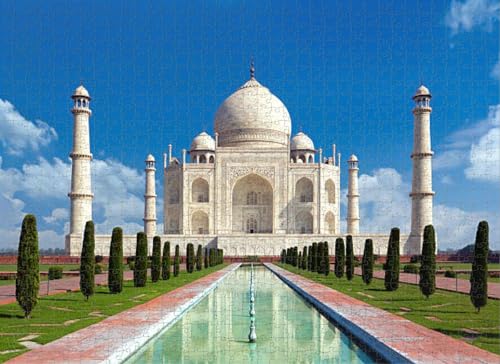 1000 Teile Puzzle für Erwachsene, Agra Indien, Denkmal Liebe, blauer Himmel, Puzzles für Jugendliche und Kinder, um ihr Gehirn zu trainieren, Holzpuzzle von Dsawqezh