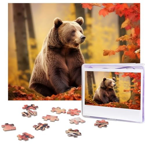 1000 Teile Puzzle für Erwachsene, Braunbär im Herbst, Bilderpuzzle, individuelle Puzzles aus Fotos, Urlaub, einzigartige Geschenke für Wandkunst, Herausforderungspuzzles, Lernspiele, Familienpuzzles von Dsawqezh