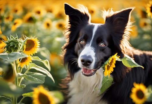 1000 Teile Puzzle für Erwachsene, herausforderndes Puzzle – Border Collie – Puzzles für Jugendliche und Kinder, um ihr Gehirn zu trainieren, Holzpuzzle von Dsawqezh