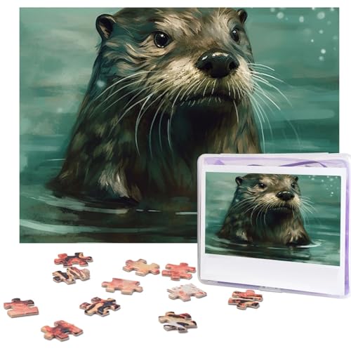 1000 Teile Puzzles für Erwachsene Otter im Wasser Bilderpuzzle Benutzerdefinierte Puzzles aus Fotos Holzpuzzle Klassisches Puzzle für Familie Hochzeit Geburtstagsgeschenke von Dsawqezh