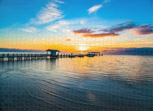 1000-teiliges Puzzle für Erwachsene, Florida-Tasten, Sonnenaufgang-Puzzles für Jugendliche und Kinder, um ihr Gehirn zu trainieren, Holzpuzzle von Dsawqezh