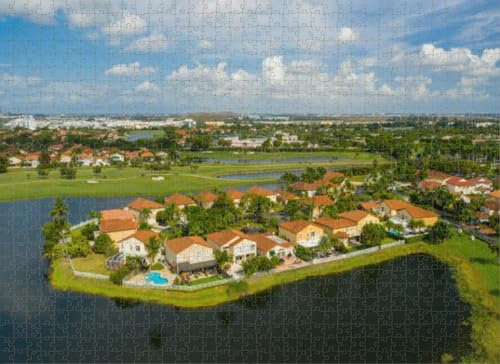 1000-teiliges Puzzle für Erwachsene, Lufthäuser, Pembroke Pines, Florida-Puzzles für Jugendliche und Kinder, um ihr Gehirn zu trainieren, Holzpuzzle von Dsawqezh