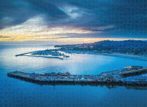 1000-teiliges Puzzle für Erwachsene, Puzzle mit Wharf At Sunset, Puzzles für Jugendliche und Kinder, um ihr Gehirn zu trainieren, Holzpuzzle von Dsawqezh