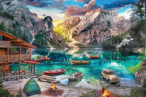 500 Teile Herausfordernde Puzzle Erwachsene Puzzleteile Erwachsene Landschaft Puzzleteile See Ökologische Szenengebiet Geschenke für Puzzle-Enthusiasten von Dsawqezh