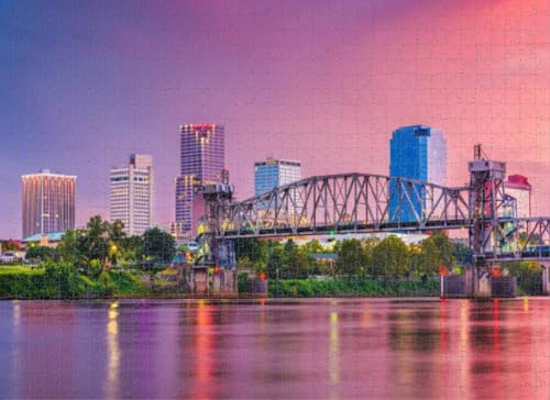 500 Teile Puzzle für Erwachsene, Lernspiele, Familienpuzzle, Little Rock Arkansas Skyline, DIY-Puzzle, kreativer Spaß, klassisches Puzzle für Erwachsene und Kinder von Dsawqezh