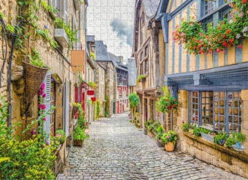 500 Teile Puzzle für Erwachsene, Lernspiele, Familienpuzzle, schöne Gasse, eine Altstadt, Europa, DIY-Puzzle, kreativer Spaß, klassisches Puzzle für Erwachsene und Kinder von Dsawqezh