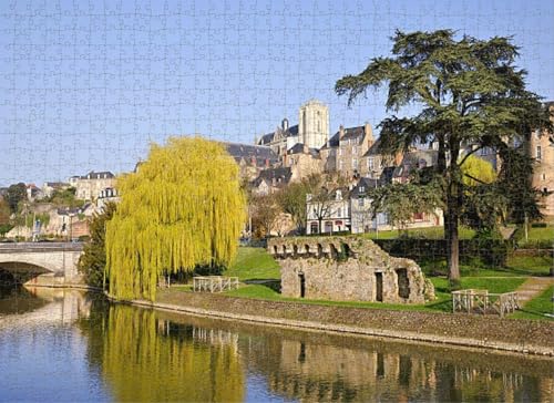 500 Teile Puzzle für Erwachsene, Lernspiele, Familienpuzzles Der Fluss bei Le Mans Frankreich, DIY-Puzzle, kreativer Spaß, klassisches Puzzle für Erwachsene und Kinder von Dsawqezh