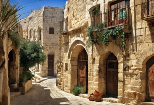 500 Teile Puzzle für Erwachsene, herausforderndes Puzzle – Israel Old of Acre Haifa – Puzzles für Jugendliche und Kinder, um ihr Gehirn zu trainieren, Holzpuzzle von Dsawqezh