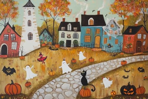 500 Teile herausforderndes Puzzle, Halloween-Stadt-Puzzle, Herausforderung, lustige Aktivitäten von Dsawqezh