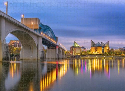 500-teiliges Puzzle für Erwachsene, Lernspiele, Familienpuzzle, Chattanooga Tennessee Skyline, DIY-Puzzle, kreativer Spaß, klassisches Puzzle für Erwachsene und Kinder von Dsawqezh