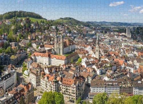 500-teiliges Puzzle für Erwachsene, Lernspiele, Familienpuzzle, atemberaubender Blick auf die Heilige Altstadt, ihr berühmtes Kloster, DIY-Puzzle, kreativer Spaß, klassisches Puzzle für Erwachsene und von Dsawqezh