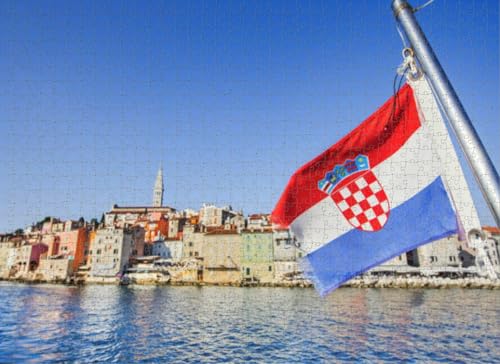 500-teiliges Puzzle für Erwachsene, Lernspiele, Familienpuzzle, kroatische Flagge, Stadt, Kroatien, Reisen, Urlaub, DIY-Puzzle, kreativer Spaß, klassisches Puzzle für Erwachsene und Kinder von Dsawqezh