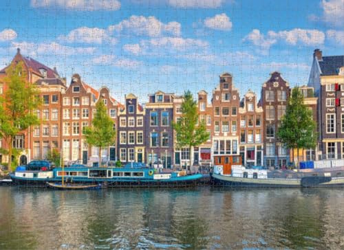 500-teiliges Puzzle für Erwachsene, Lernspiele, Familienpuzzles, Amsterdam, Panoramablick, historisches Stadtzentrum, Amsterdam, DIY-Puzzle, kreativer Spaß, klassisches Puzzle für Erwachsene und von Dsawqezh