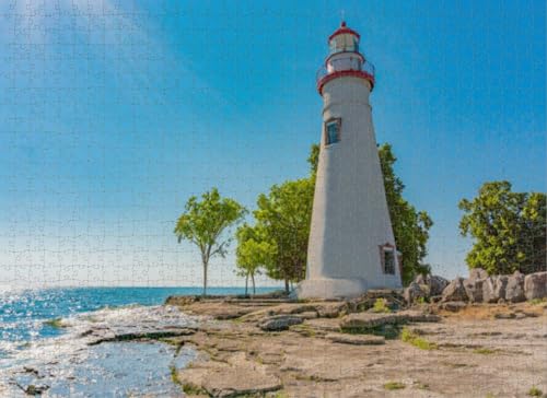 500-teiliges Puzzle für Erwachsene, Leuchtturm, State Park, Ohio, Puzzles für Jugendliche und Kinder, um ihr Gehirn zu trainieren, Holzpuzzle von Dsawqezh